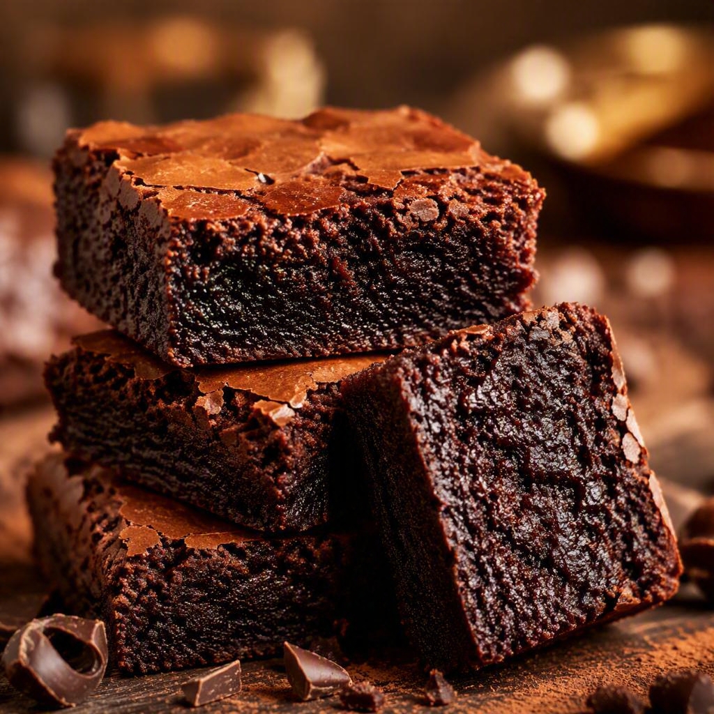 Classic chocolate brownie square